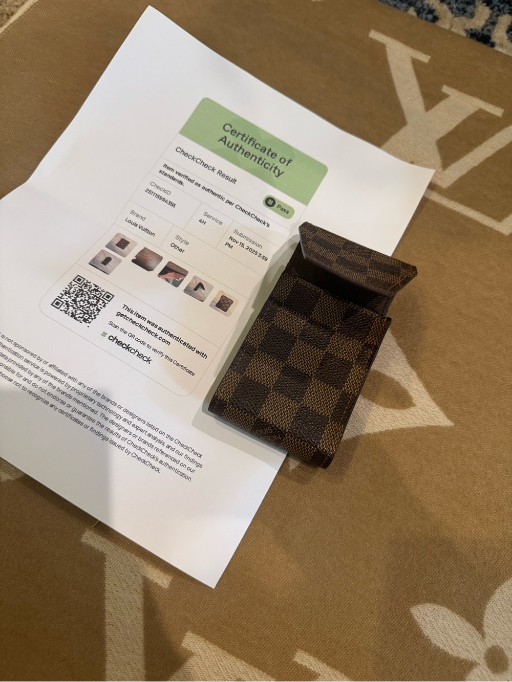 Louis Vuitton Brown Damier Ebene Canvas cigarette case